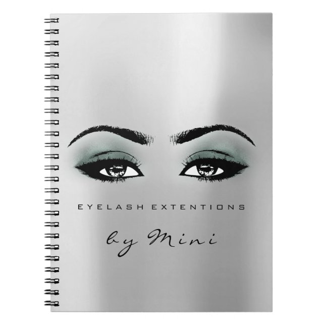 Cuaderno Extensión de pestañas Artista de maquillaje Gris V (Frente)