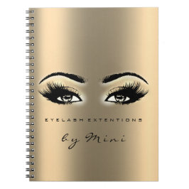 Cuaderno Extensión de pestañas Artista de maquillaje Oro Se