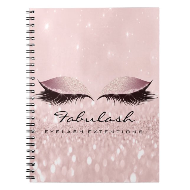 Cuaderno Extensión de pestañas Artista de maquillaje Rosa L (Frente)