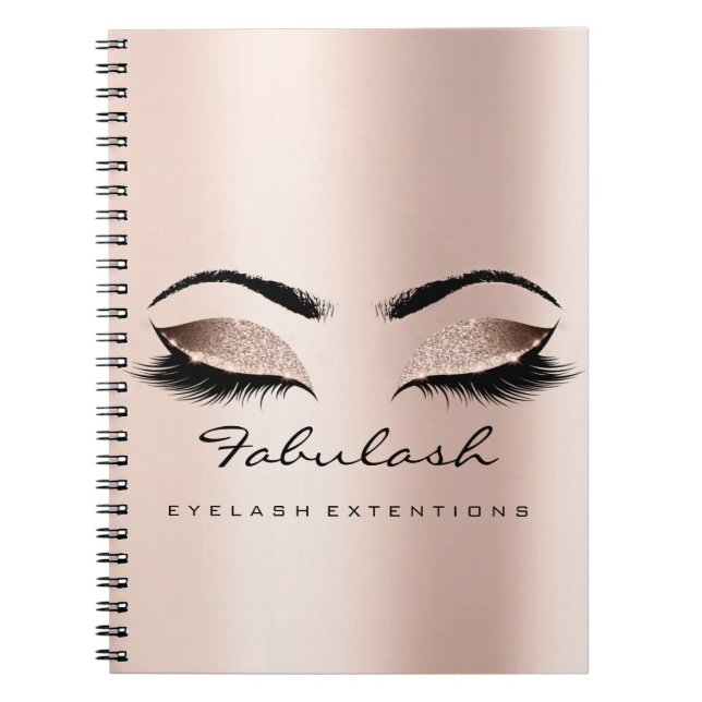 Cuaderno Extensión de pestañas Artista de maquillaje Rosa P (Frente)