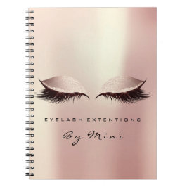 Cuaderno Extensión de pestañas Artista de maquillaje Rosa R