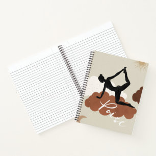 Cuaderno Extensión de yoga de Silhouette posar nubes de lun