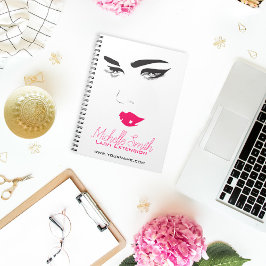 Cuaderno Extensiones de latido rosado de los labios largos