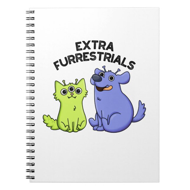 Cuaderno Extra Furrestrials Divertido Alien Furry Mascota J (Frente)