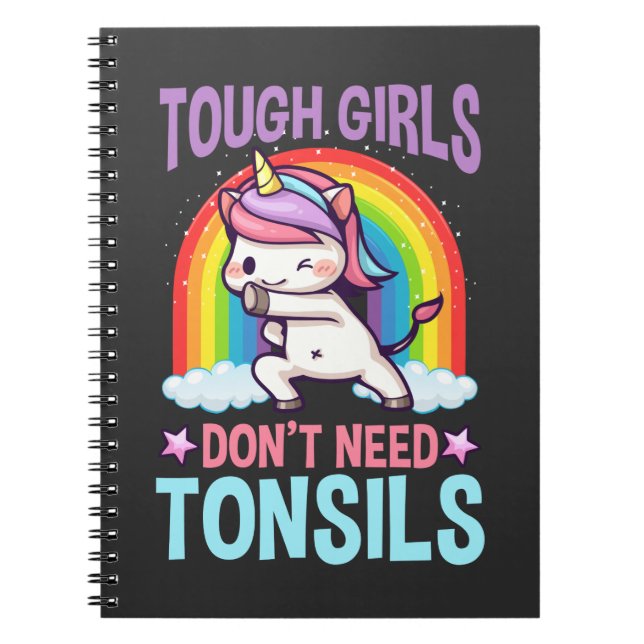 Cuaderno Extracción divertida tonsil Unicornio Niño Tonsill (Frente)