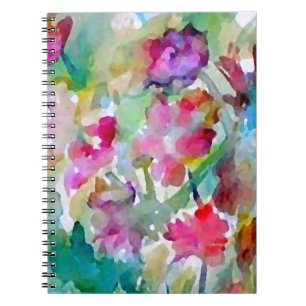 Cuaderno Extracto de la acuarela del jardín de flores de