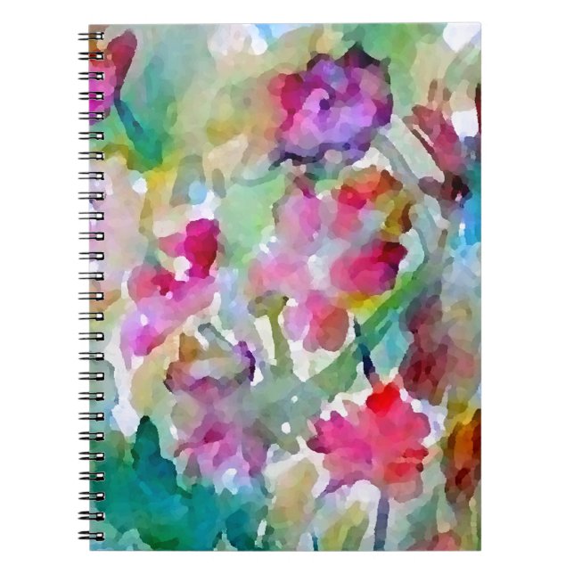 Cuaderno Extracto de la acuarela del jardín de flores de (Frente)