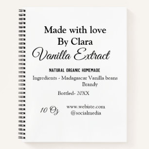 Cuaderno extracto de vainilla casero agregar ingredientes p