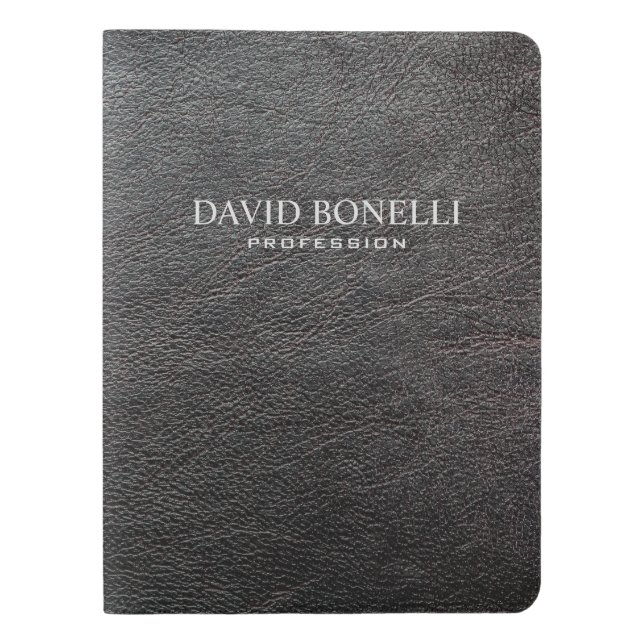 Cuaderno Extragrande Moleskine Masculina elegante de cuero negro personalizada (Anverso)