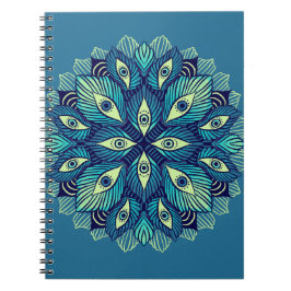 Cuaderno Extraña Psicodelia Ojos Floral Azul