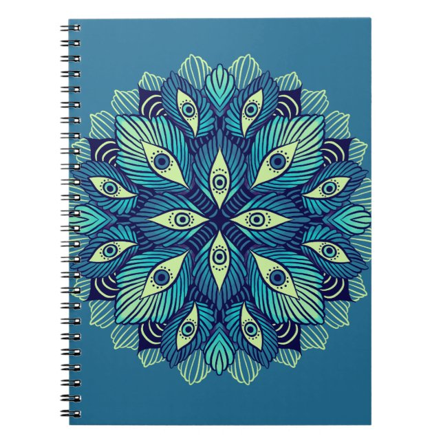 Cuaderno Extraña Psicodelia Ojos Floral Azul (Frente)