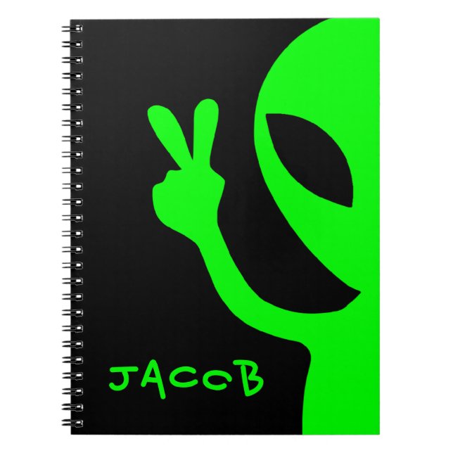 Cuaderno Extranjero personalizado verde y negro (Frente)