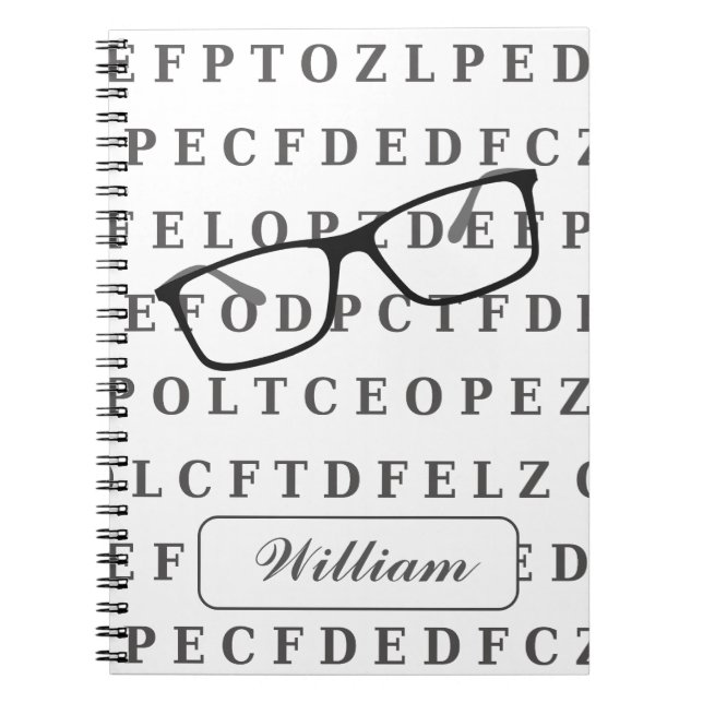 Cuaderno Eye Test Chart and Specs Personalised Optician (Frente)