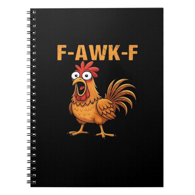 Cuaderno F-Awk-F Chicken F-Caw-F Rooster Funny Humor Meme (Frente)