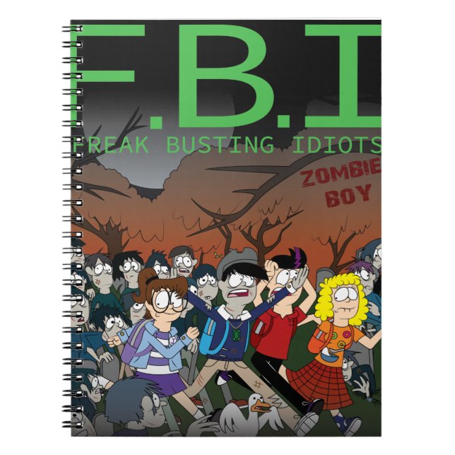 Cuaderno F.B.I (Freak Busting Idiots) Zombie Boy Notebook (Frente)