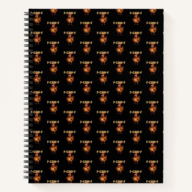 Cuaderno F Caw F Chiste de Pollo Humor Oscuro Sarcasmo  (Anverso)