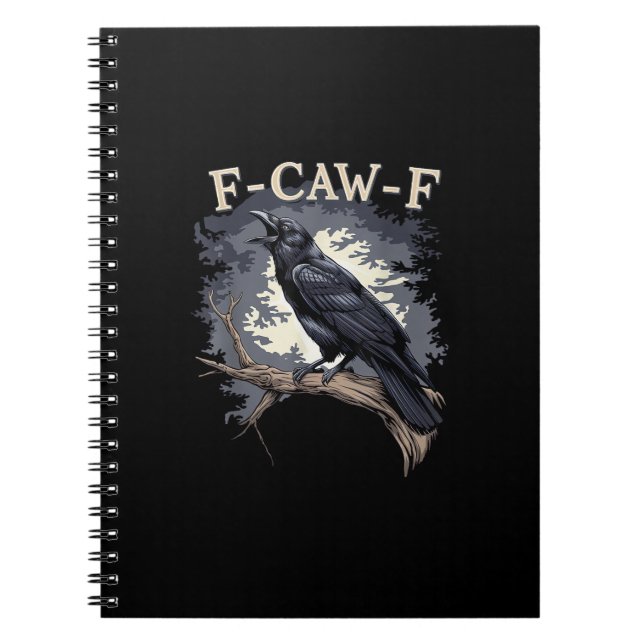 Cuaderno F Caw F Funny Bird Crow Creative Casual Design (Frente)