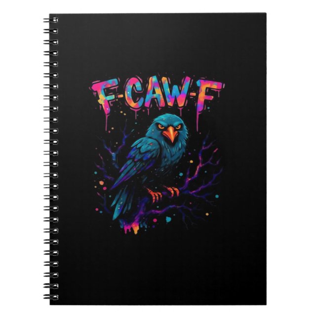 Cuaderno F Caw F Funny Bird Crow Raven Pun Joke Saying (Frente)