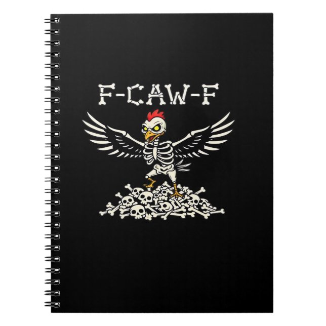 Cuaderno F Caw F Funny Chicken Halloween Cool Unique Style (Frente)