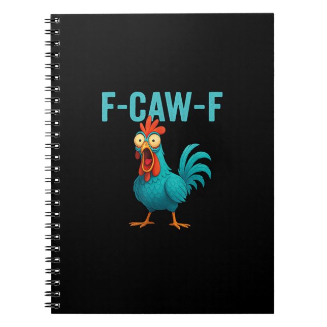 Cuaderno F-Caw-F Gallo Divertido Humor de Pollo Ave (Frente)