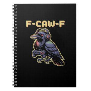 Cuaderno F-Caw-F Gaming Cuervo Con Auriculares - Arte de St