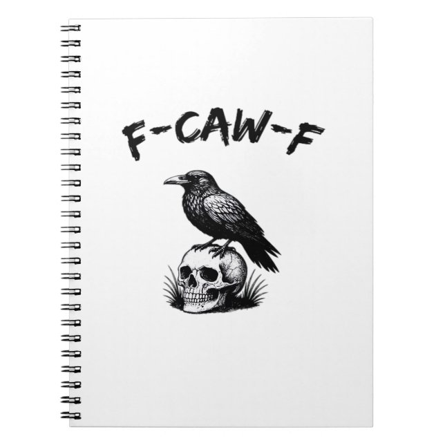 Cuaderno F Caw F Halloween Raven Skull Gothic Humor Design (Frente)