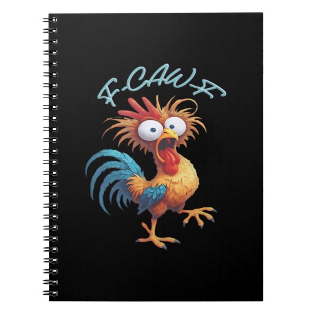 Cuaderno F Caw F Humor de Pollo Estilo Retro (Frente)