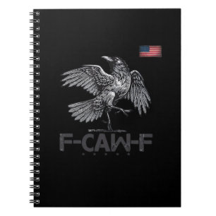Cuaderno F-Caw-F Vaca Pájaro Divertido USA Bandera Vintage
