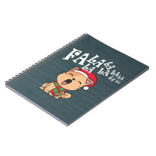 Cuaderno Fa La La La La Navidades canto de gatos Portátil