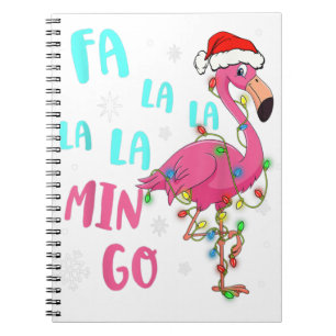 Cuaderno Fa La La La Mingo Flamingo For Christmas Xmas Paja