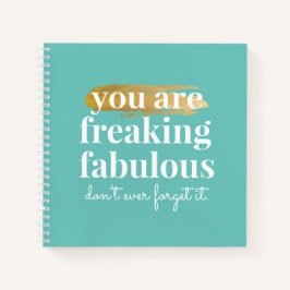 Cuaderno Fabuloso amigo Inspirador divertido Aqua Blue