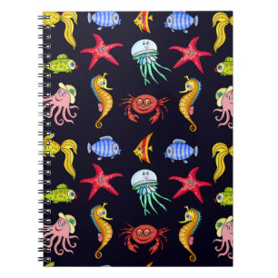 Cuaderno Fabuloso patrón náutico con un naranja de mar dive