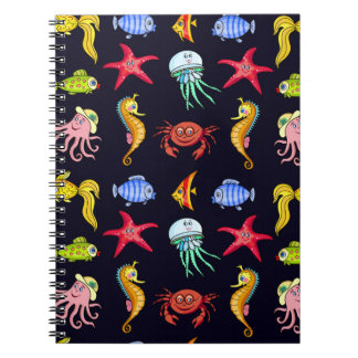 Cuaderno Fabuloso patrón náutico con un naranja de mar dive
