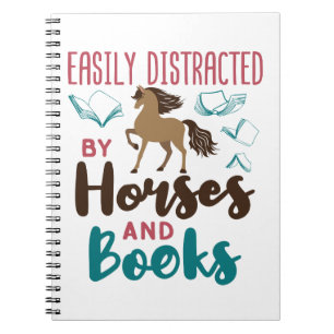 Cuaderno Fácilmente distrado por caballos y libros