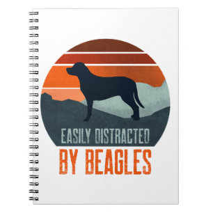 Cuaderno Fácilmente Distraído Por Beagles Paseando Perros
