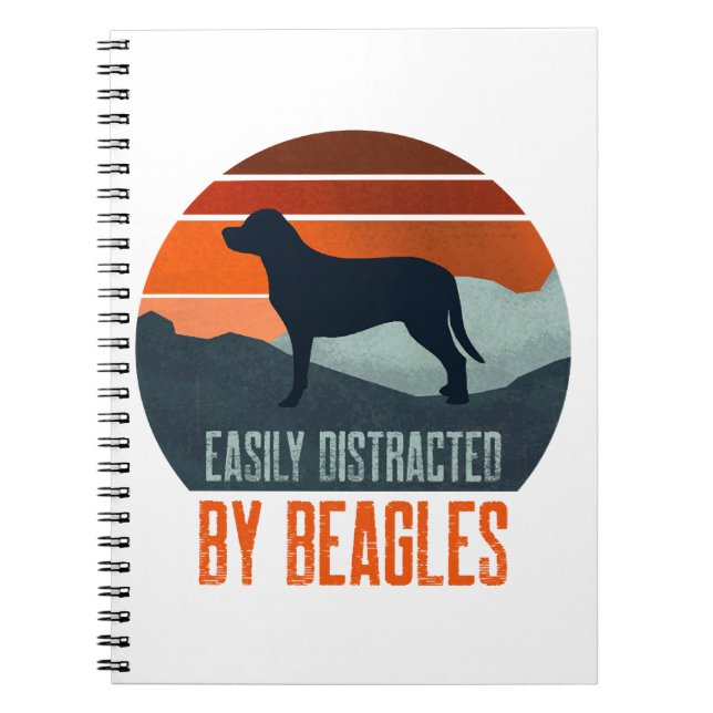 Cuaderno Fácilmente Distraído Por Beagles Paseando Perros (Frente)