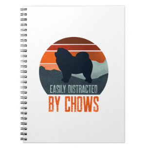 Cuaderno Fácilmente Distraído Por Chows Paseando Al Perro