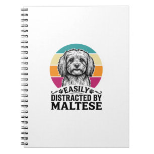 Cuaderno Fácilmente Distraído Por Diseño De Perro Vintage M