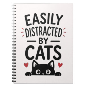 Cuaderno Fácilmente Distraído Por Gatos Cita Divertida Para