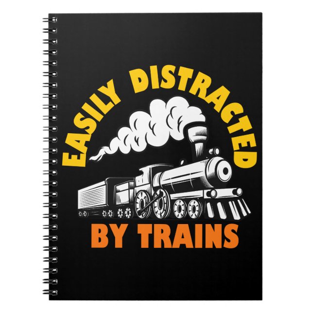 Cuaderno Fácilmente Distraído Por Los Trenes (Frente)