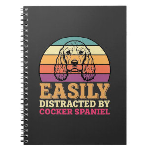 Cuaderno Fácilmente Distraído Por Perro Retro Cocker Spanie