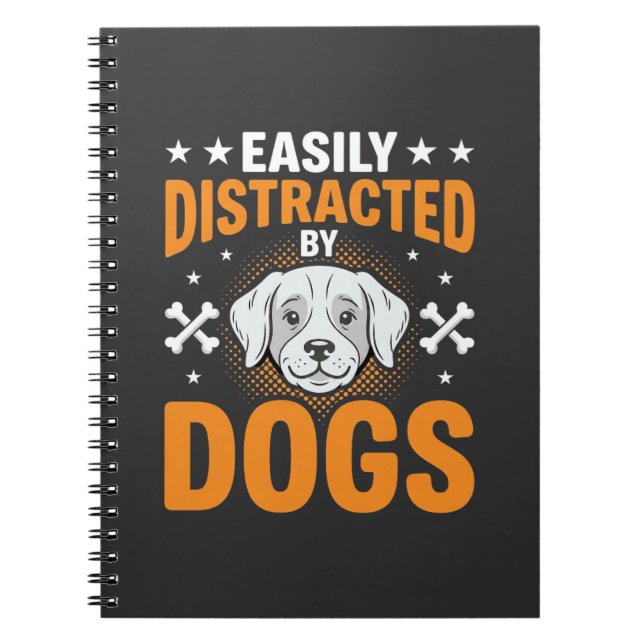 Cuaderno Fácilmente Distraído Por Perros (Frente)