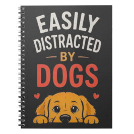 Cuaderno Fácilmente Distraído Por Perros Diseño Divertido P