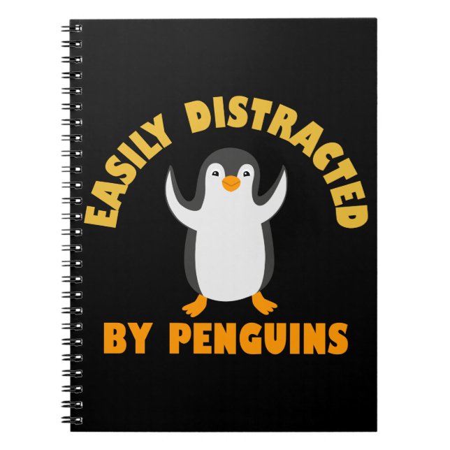 Cuaderno Fácilmente Distraído Por Pingüinos (Frente)