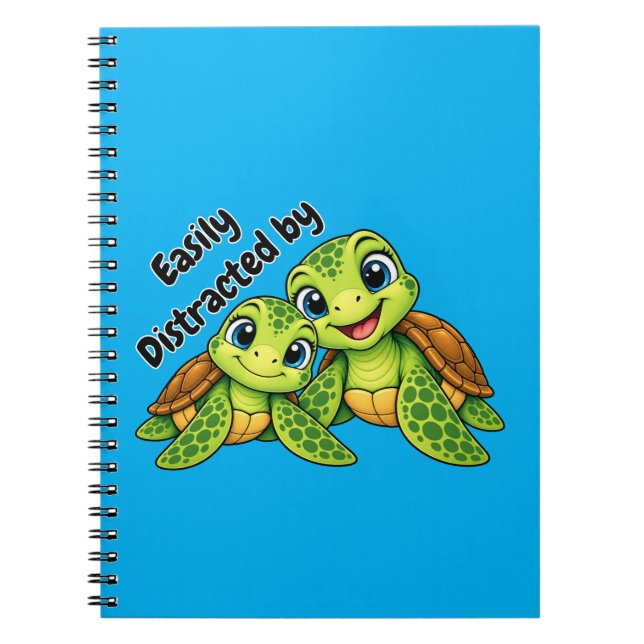 Cuaderno Fácilmente Distraído por Tortugas (Frente)