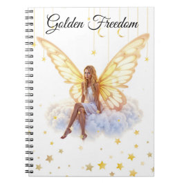 Cuaderno Fairy fantasía rubia nube chica sentada mágica