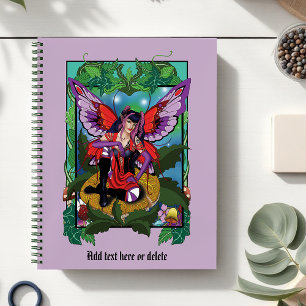 Cuaderno Fairy Purple Red Mushroom Gothic