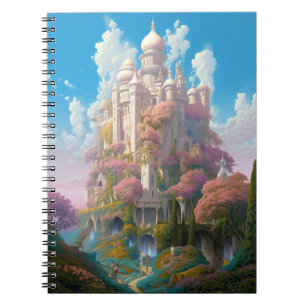 Cuaderno Fairy Tale Castle Pink White Gold Fantasma Art
