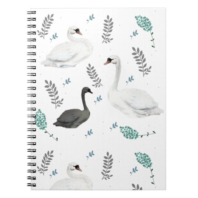Cuaderno Fairytale Ilustracion Swan Folk Botánico (Frente)