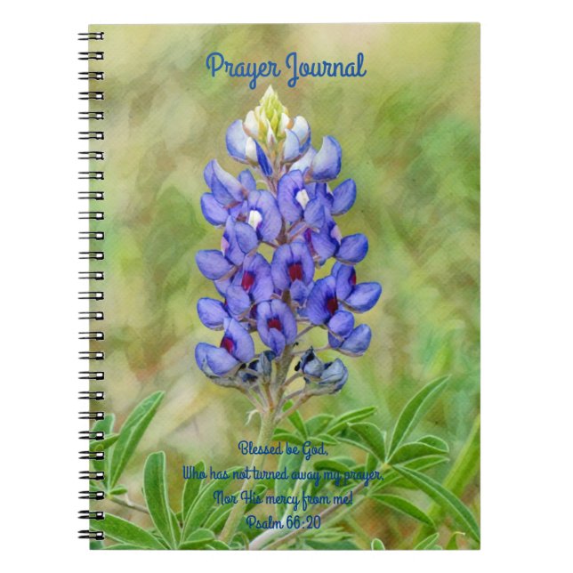 Cuaderno Faith Bluebonnet Flower Art Prayer Journal (Frente)